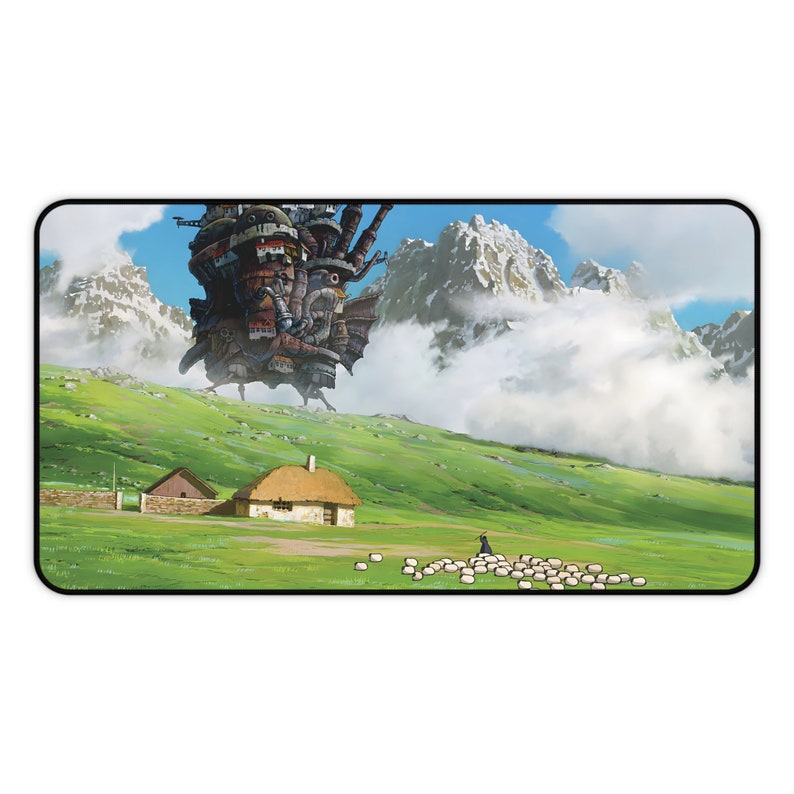Howl's Greenery Desk Mat 3 Sizes, Mouse Pad, Desk Decor, PC Accessories, Sky Anime, Mountain, Large Extended Mousepad 15.5" × 31"