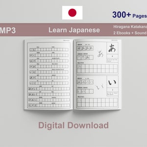 Learn Japanese Fluently (2 Ebooks) | Learn Hiragana and Katakana Writing System PDF Digital Best for Students and Beginners Grammar Study
