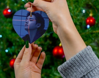 Taehyung BTS Ceramic Ornament, 3 Shapes Christmas Tree Decoration, Holiday, Kpop V, Thv