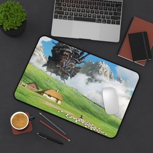 Howl's Greenery Desk Mat 3 Sizes, Mouse Pad, Desk Decor, PC Accessories, Sky Anime, Mountain, Large Extended Mousepad zdjęcie 10