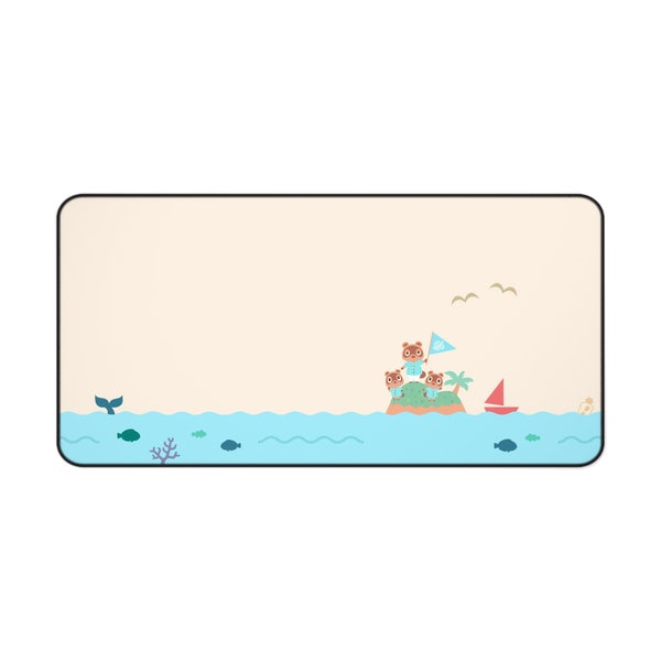 Crossing Animal Desk Mat | Cute Mouse pad, Large Mouse pad, Blue, Ocean, Video Game