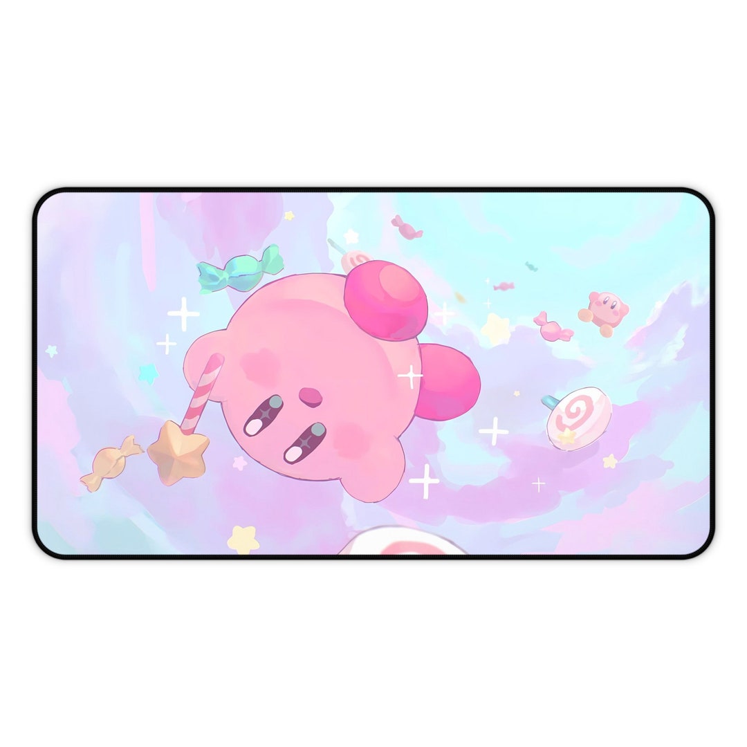 Kirby Star Desk Mat Cute Mouse Pad, Large Mouse Pad, Kirby Desk Mat