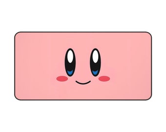 Kirby Face Desk Mat | Cute Mouse pad, Large Mouse pad, Pink, Cute Cartoon Character