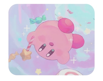 Pink Kirby Cute 9" x 8" Mouse Pad | Perfect for Home, Gift, Gaming, Office, Cute Pink PC Accessories, Cartoon Anime Video Game