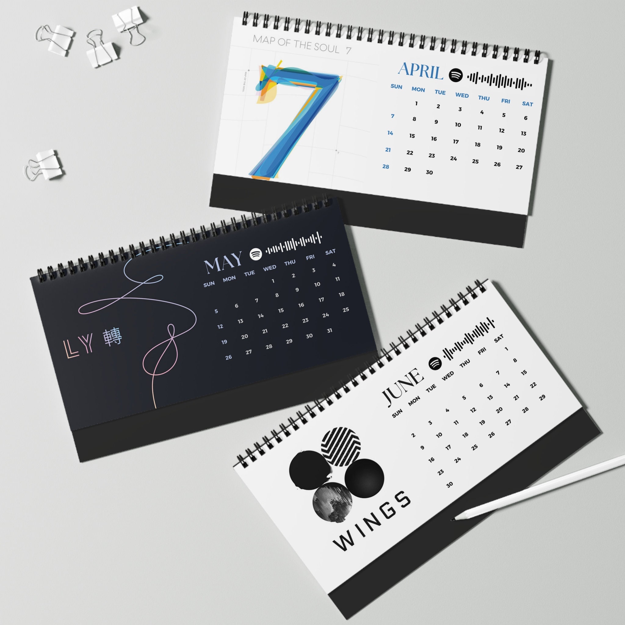 BTS Albums 2024 Desk Calendar Kpop Desk Calendar Kpop 2024 Etsy UK