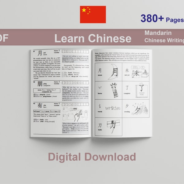 Learn Chinese Writing System and Origin Mandarin China Perfect for Student and Beginners PDF Digital Printable Study School Ebook Worksheet