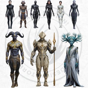 Galactic Vanguard Clipart Bundle: Sci-Fi Character Illustrations, Futuristic Space Graphics (PNG, Digital download)