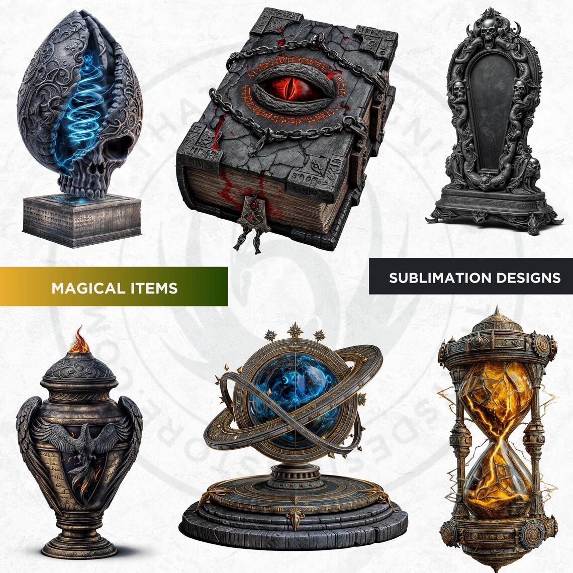 Enchanted Artifacts Clipart Set: Fantasy RPG Magic Items (PNG Digital ...