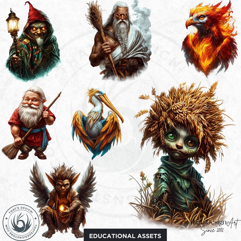 Slavic Spirits Clipart Set, Eastern European Mythology, Fantasy Art ...