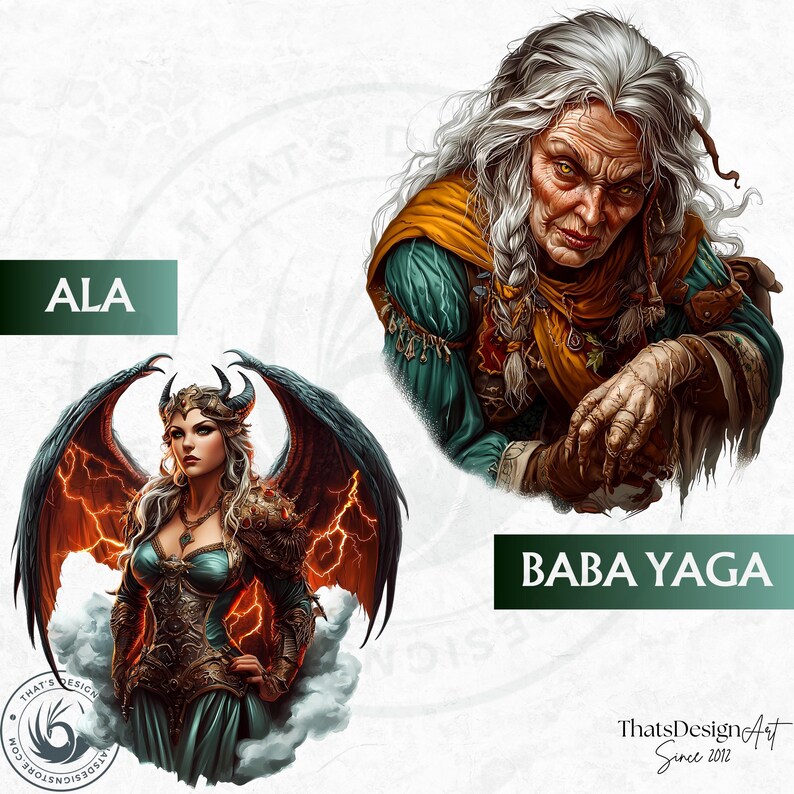 Slavic Spirits Clipart Set, Eastern European Mythology, Fantasy Art ...