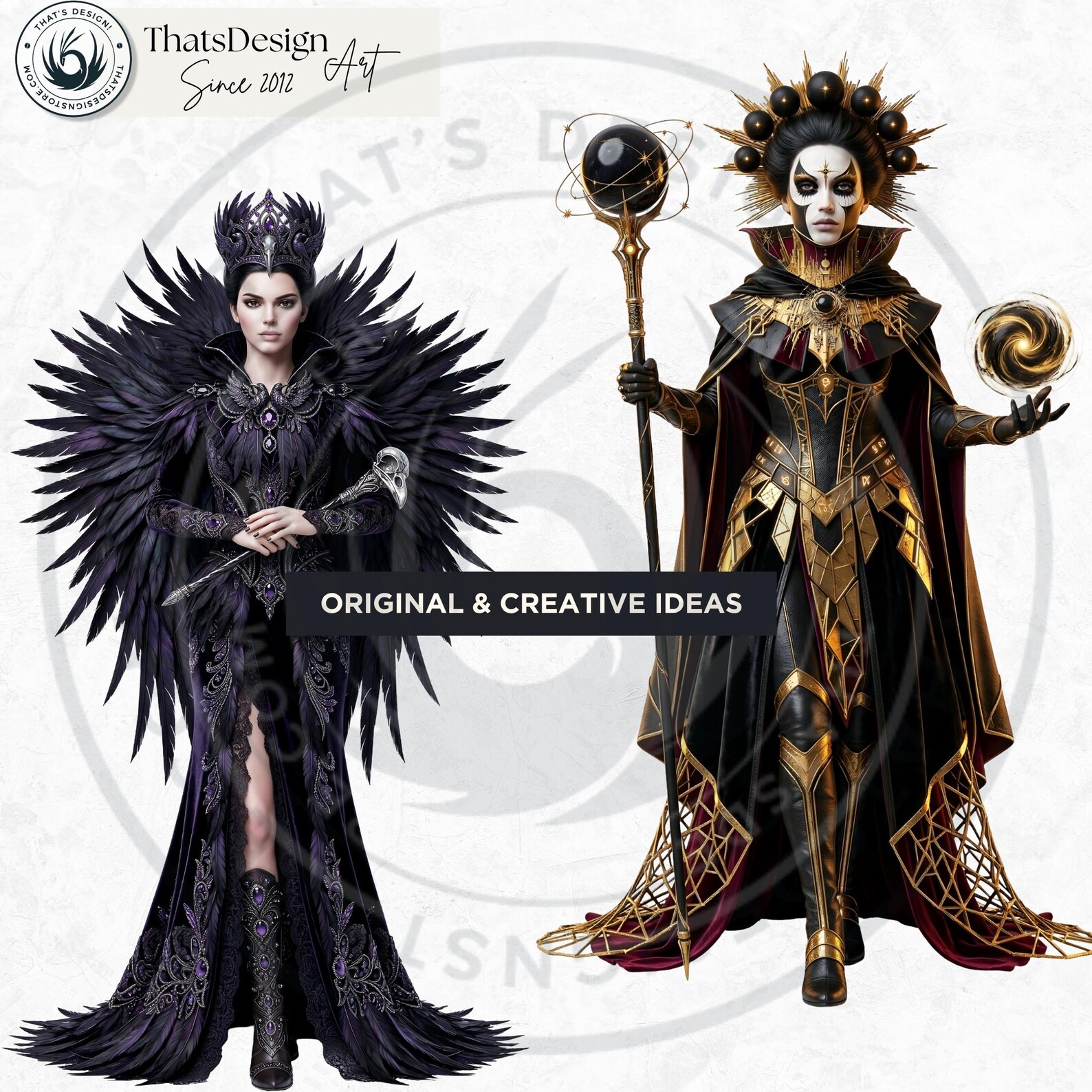 Dark Fantasy Rulers Clipart, Gothic Thrones PNG, RPG Journal ...
