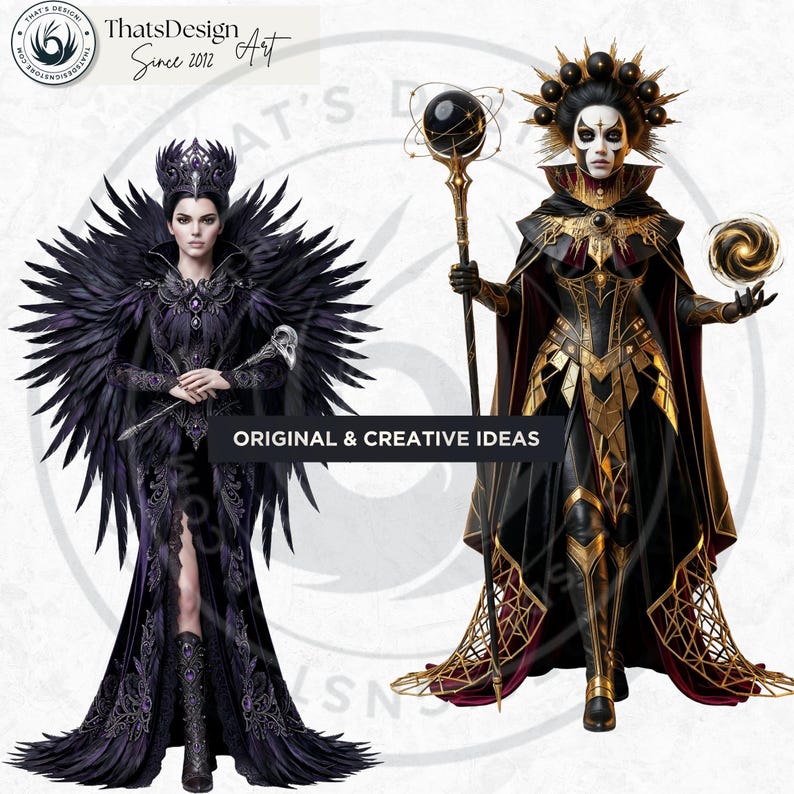 Dark Fantasy Rulers Clipart, Gothic Thrones PNG, RPG Journal ...