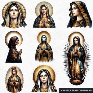 Christian clipart set, Religious, Biblical, Bible, Church, Crucifix, Cross, Angel, Jesus PNG, virgin mary, Catholic Art for Sublimation