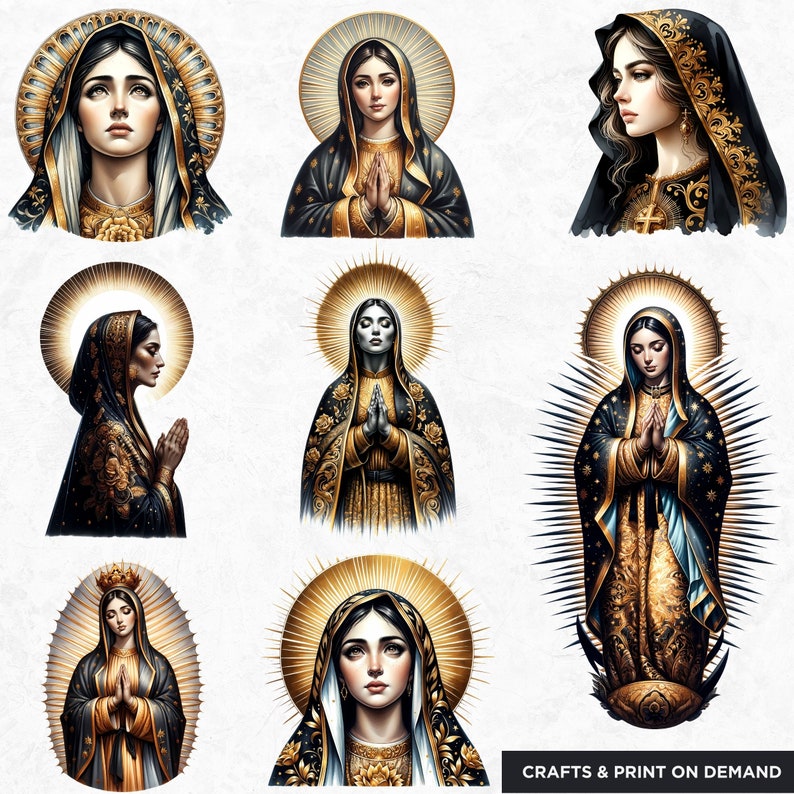 Christian clipart set, Religious, Biblical, Bible, Church, Crucifix, Cross, Angel, Jesus PNG, virgin mary, Catholic Art for Sublimation