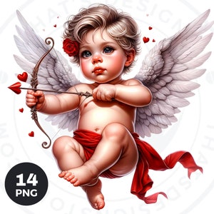 Watercolor Cute Cupid clipart bundle, Valentines Day Clipart PNG, Valentine Little cupid, Love spell, valentine printable for sublimation.
