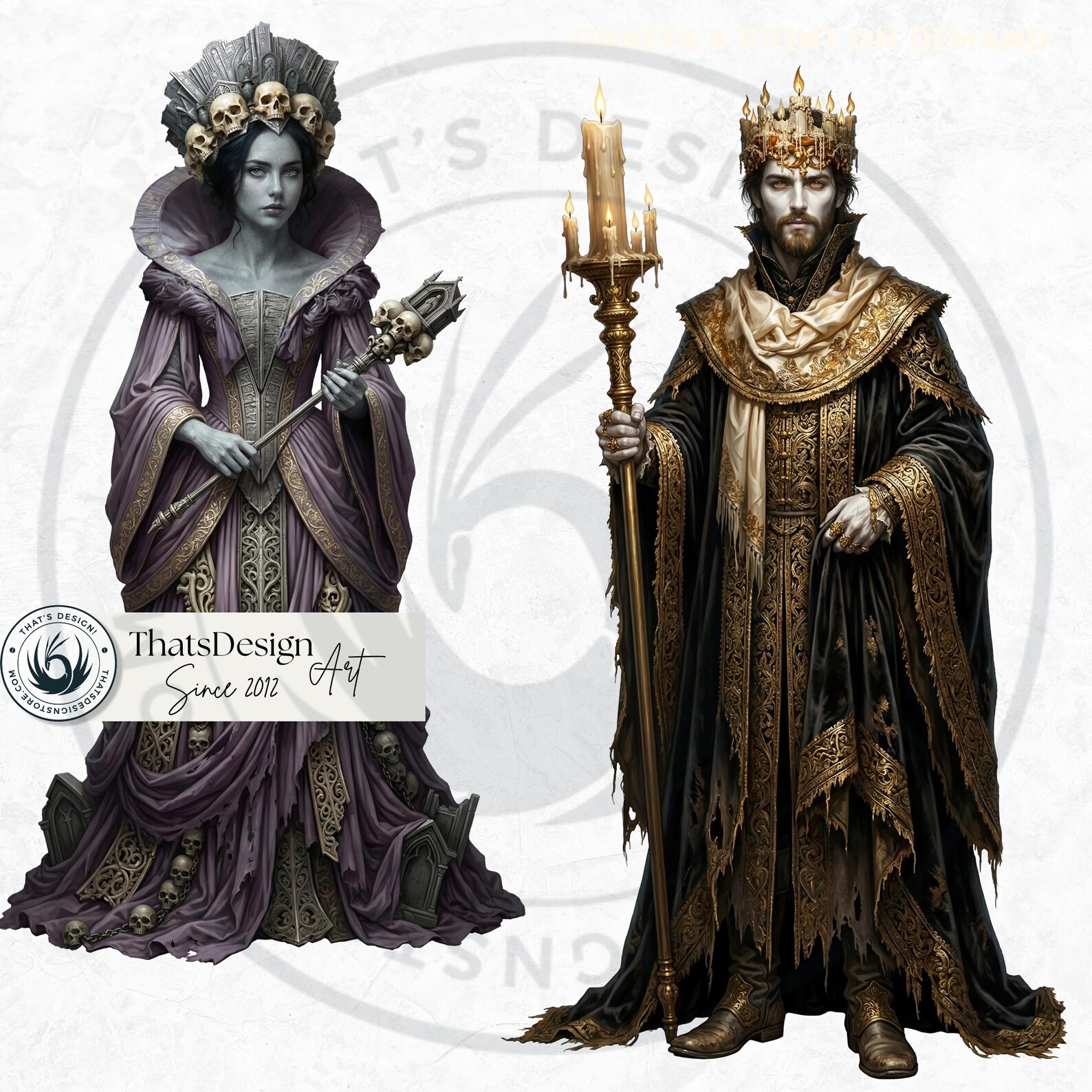 Dark Fantasy Rulers Clipart, Gothic Thrones PNG, RPG Journal ...