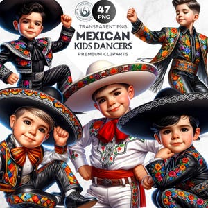 Schattige Mexicaanse danser clipart set, folklorico, cinco de mayo, kid Mexicaanse dans, Mexicaanse jongen ontwerp, Mexicaans Festival Fiesta, Mariachi graphic