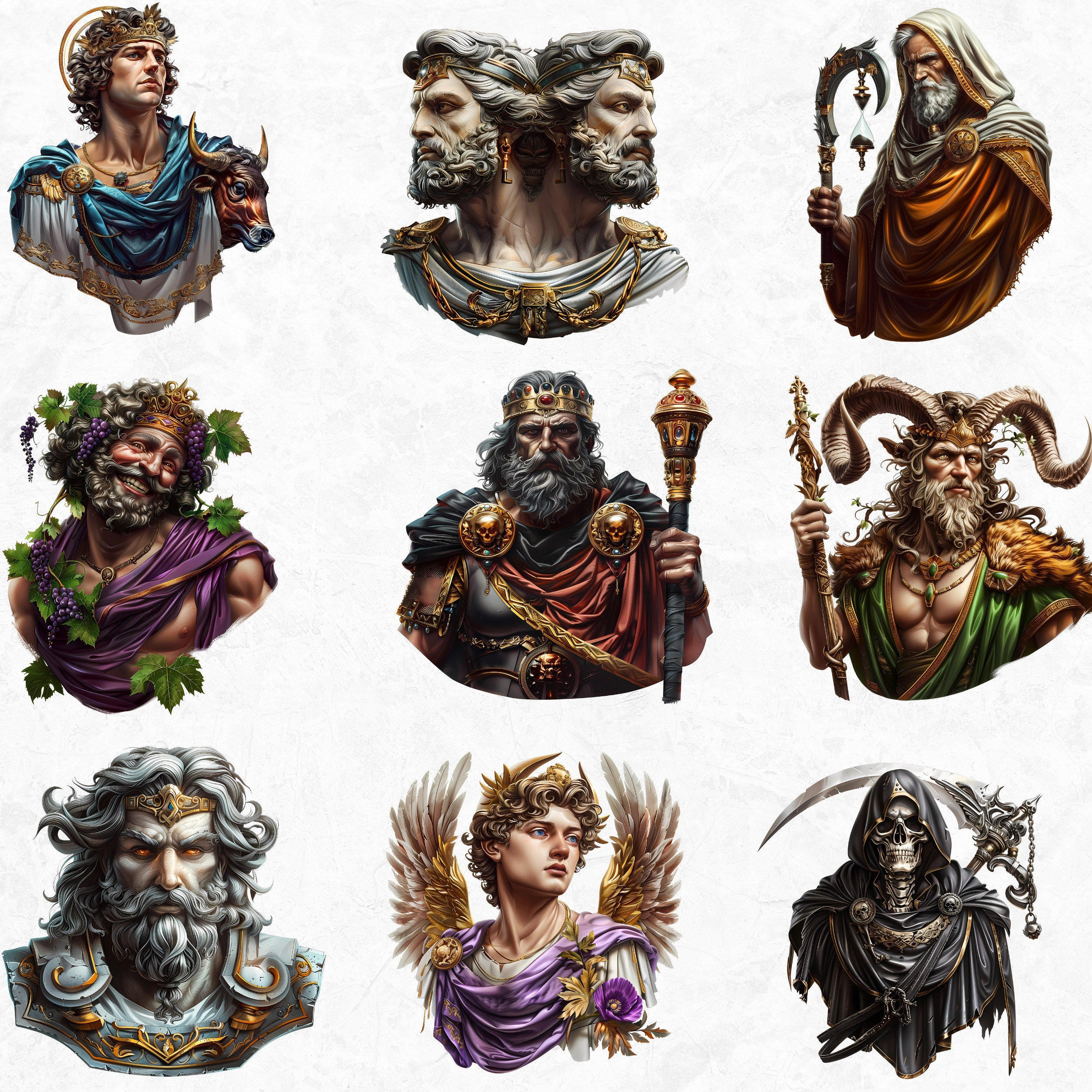 Roman Gods & Goddesses Clipart: Mythology PNG Graphics (commercial Use ...