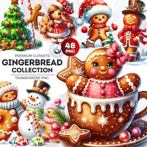 48 Gingerbread man clipart set, Christmas cookies, Gingerbread family png, Winter clipart, Santa Gingerbread png . Christmas clipart