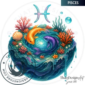 Floating islands Zodiac Clipart Set, Astrology clipart, horoscope signs, Fantasy Clipart, Celestial clipart, zodiac sublimation, zodiac png