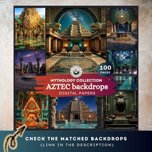 Aztec Pantheon Clipart Bundle, Fantasy Mythology Pngs, Journal, Cards ...
