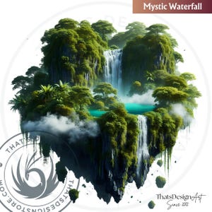 Floating Islands Ecosystem Cliparts - 30 Magical PNG Set for Sublimation and Crafts, RPG & POD. Fantasy Islands png, Nature Fantasy art