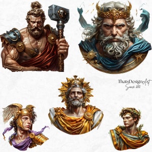 Roman Gods & Goddesses Clipart: Mythology PNG Graphics (commercial Use ...
