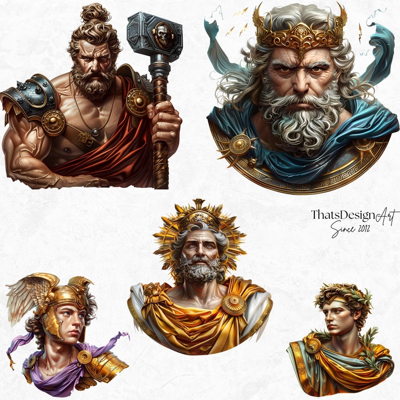 Roman Gods & Goddesses Clipart: Mythology PNG Graphics (commercial Use ...
