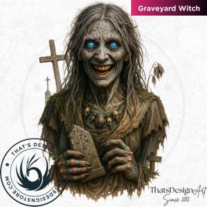 Horrific Halloween Witch Clipart Set V1, Bad witch Halloween Clipart, Spooky Halloween prints | Transparent PNG for craft and sublimation