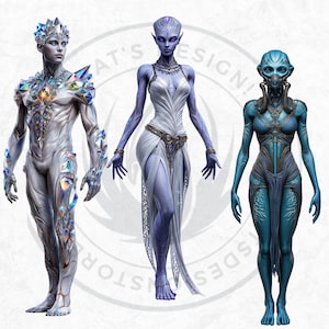 Galactic Vanguard Clipart Bundle: Sci-Fi Character Illustrations, Futuristic Space Graphics (PNG, Digital download)