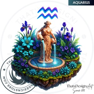 Floating islands Zodiac Clipart Set, Astrology clipart, horoscope signs, Fantasy Clipart, Celestial clipart, zodiac sublimation, zodiac png