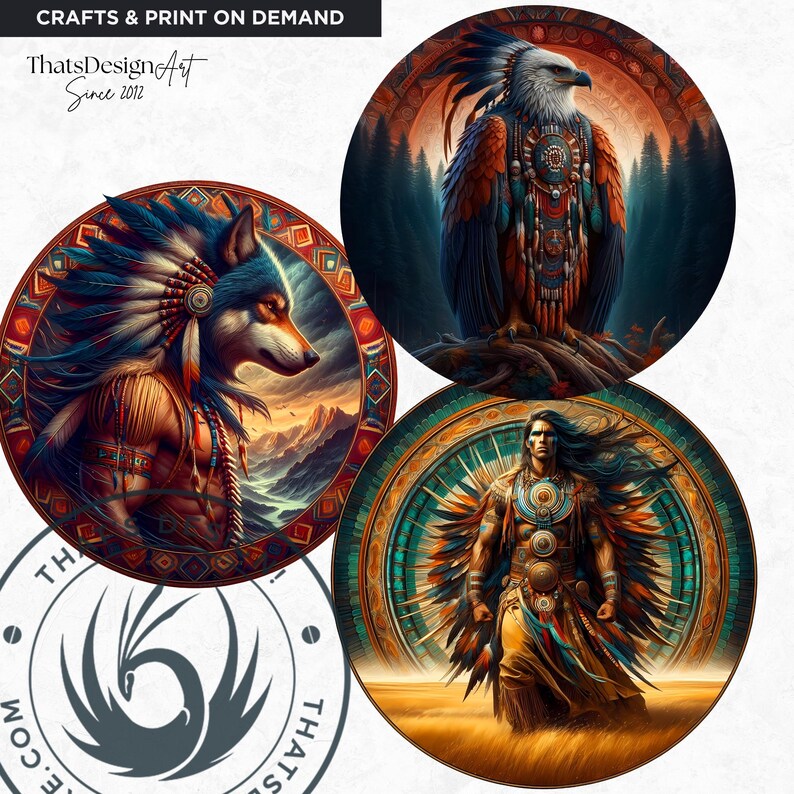 Native American Gods Clipart Set: Mythology PNG Designs (digital ...