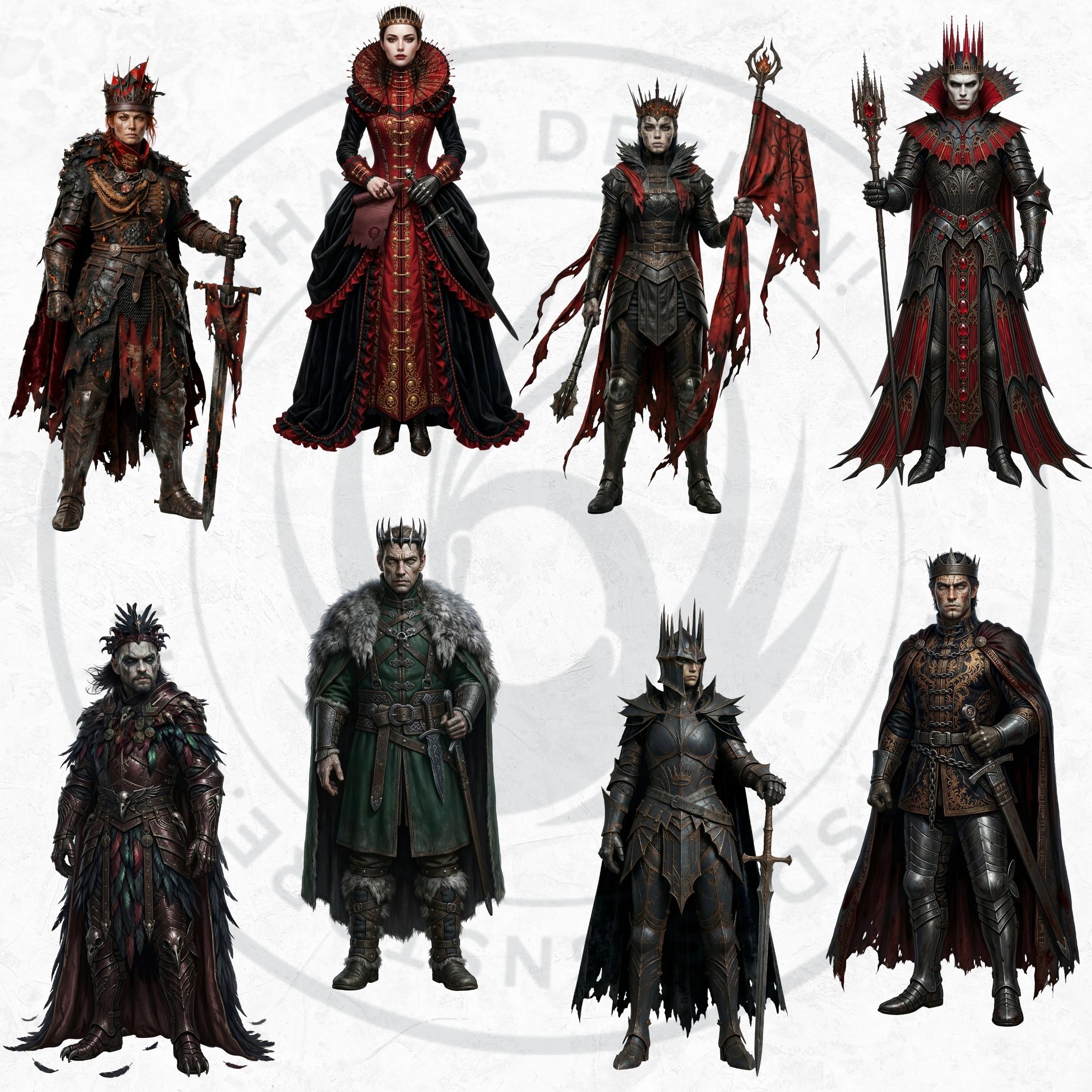 Dark Fantasy Rulers Clipart, Gothic Thrones PNG, RPG Journal ...