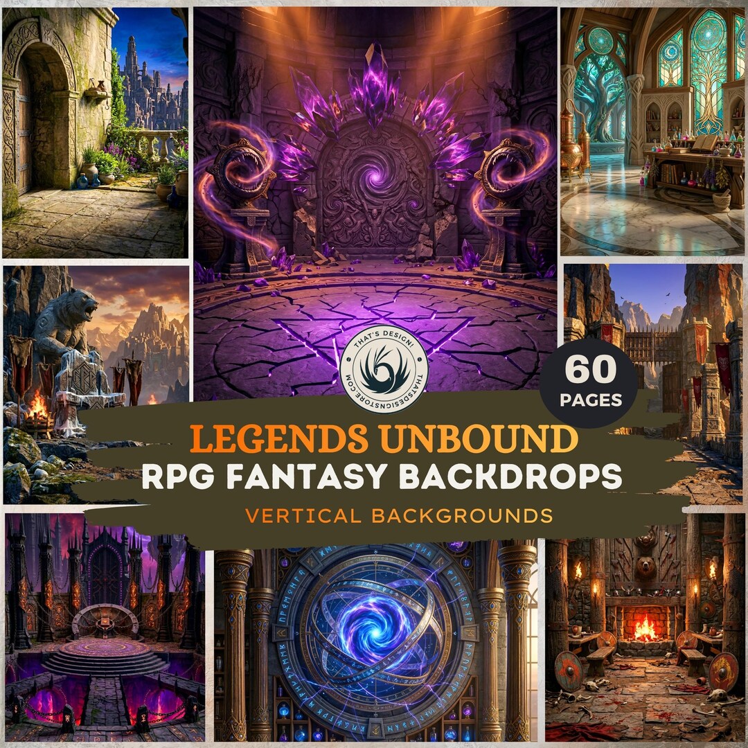 Dark Fantasy RPG Backdrops, Gothic Magic Scenes, Journal Collage Paper ...