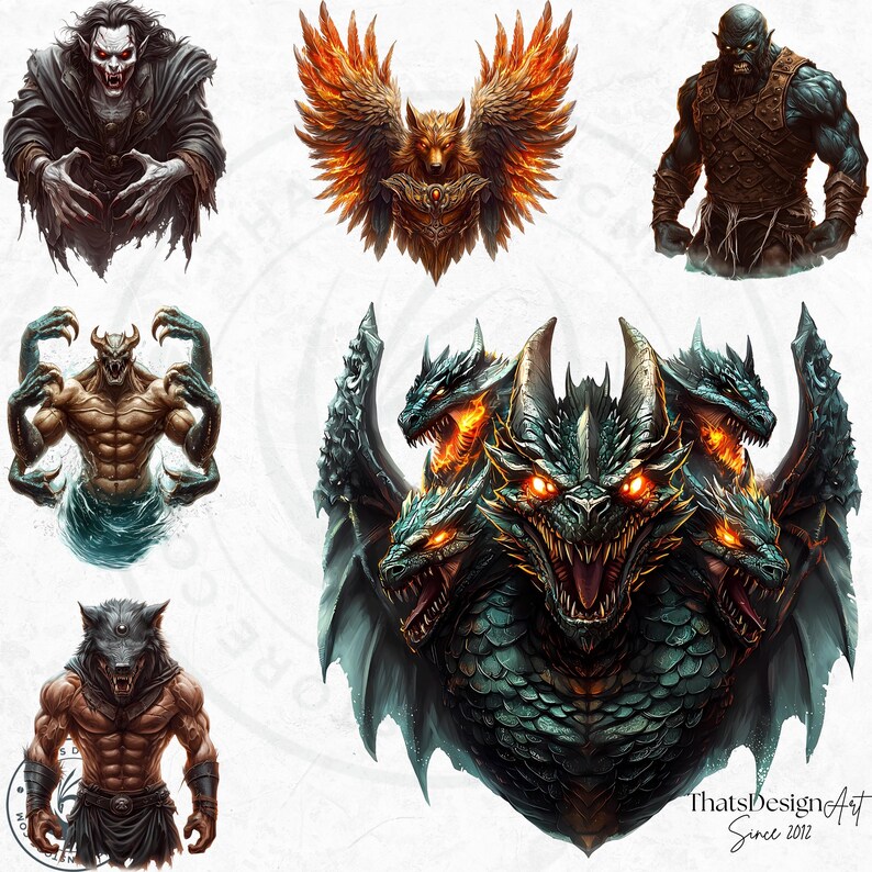 Slavic Spirits Clipart Set, Eastern European Mythology, Fantasy Art ...