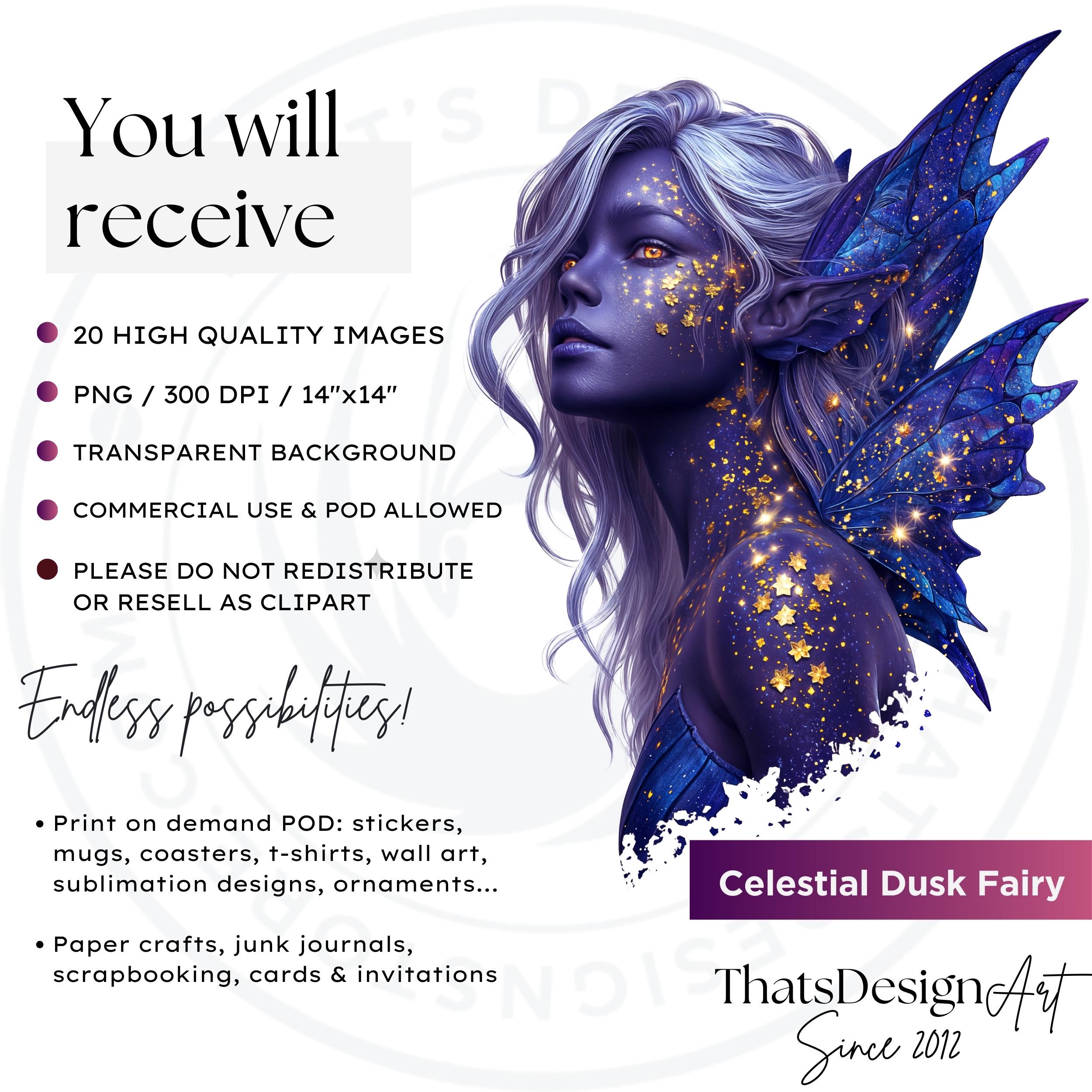 Ethereal Fantasy Fairy Clipart Set: Woodland PNG Graphics (digital ...