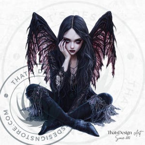 Gothic Fairies Clipart Set: Dark Fantasy PNG Bundle (digital Download ...