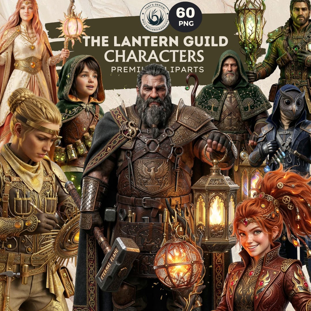 Alchemy Fantasy Characters the Lantern Guild Cliparts , for DIY, Cards ...