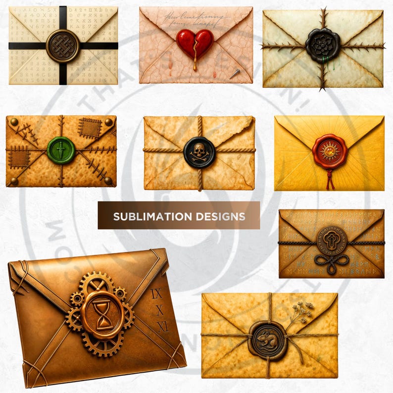 Fantasy Envelopes Clipart Set: RPG Props, Junk Journal Ephemera (60 ...