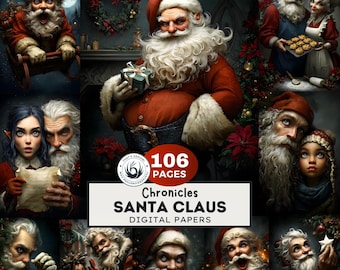 Santa Claus Junk Journal Pages: Vintage Christmas Ephemera (106 JPEG Printable Pages)