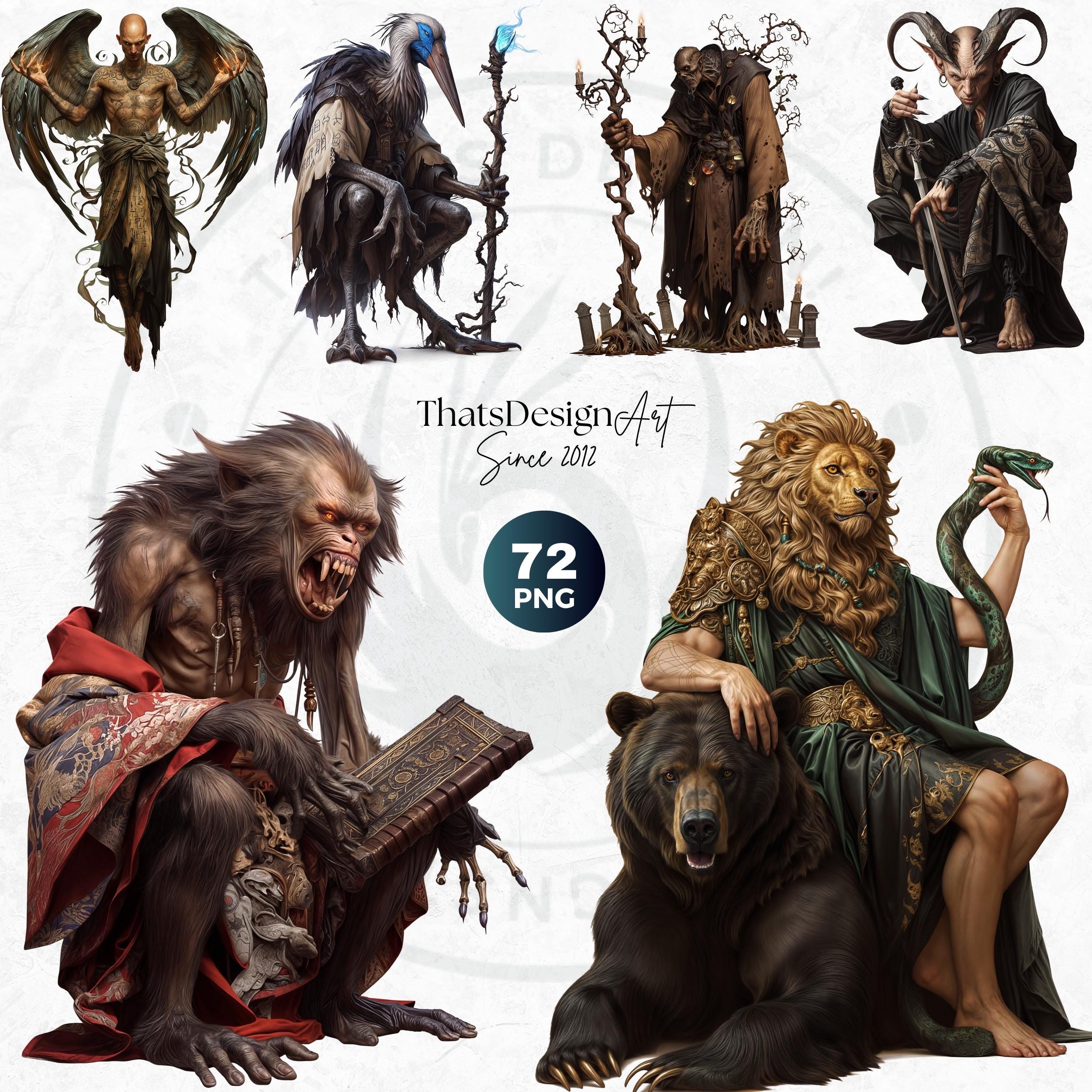 72 Ars Goetia Demons Clipart Set, Mythology Graphics (PNG) - Etsy