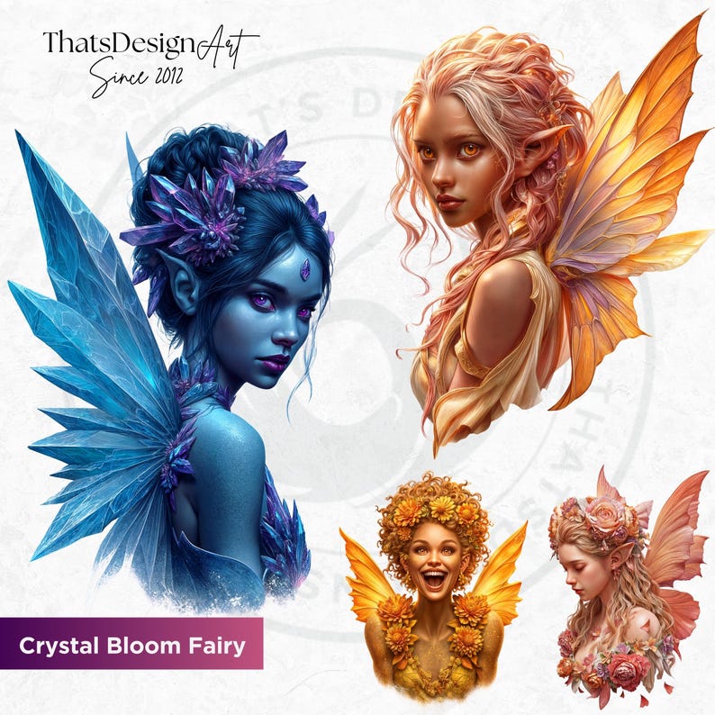 Ethereal Fantasy Fairy Clipart Set: Woodland PNG Graphics (digital ...