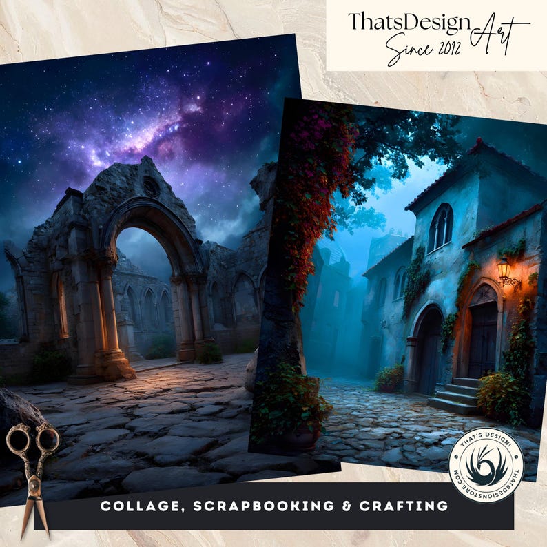 Fantasy Backdrops Simple Medieval Fantasy Backdrops, Enchanted Castle Landscape for DIY, Cards ...