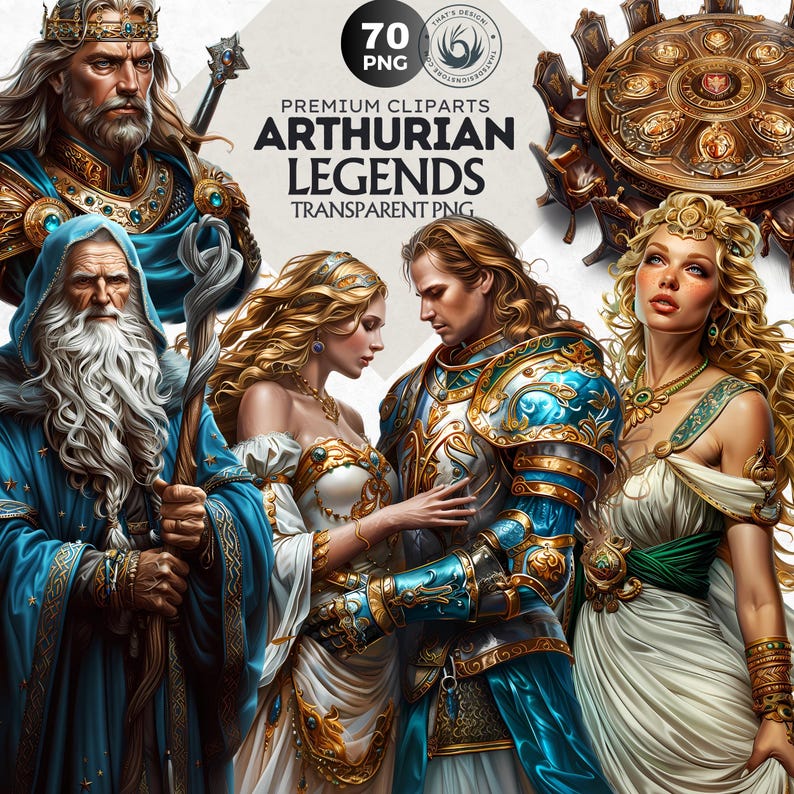 Arthurian Legends Clipart Set: Medieval Fantasy Art (PNG) - Etsy