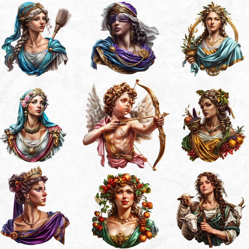 Roman Gods & Goddesses Clipart: Mythology PNG Graphics (commercial Use ...