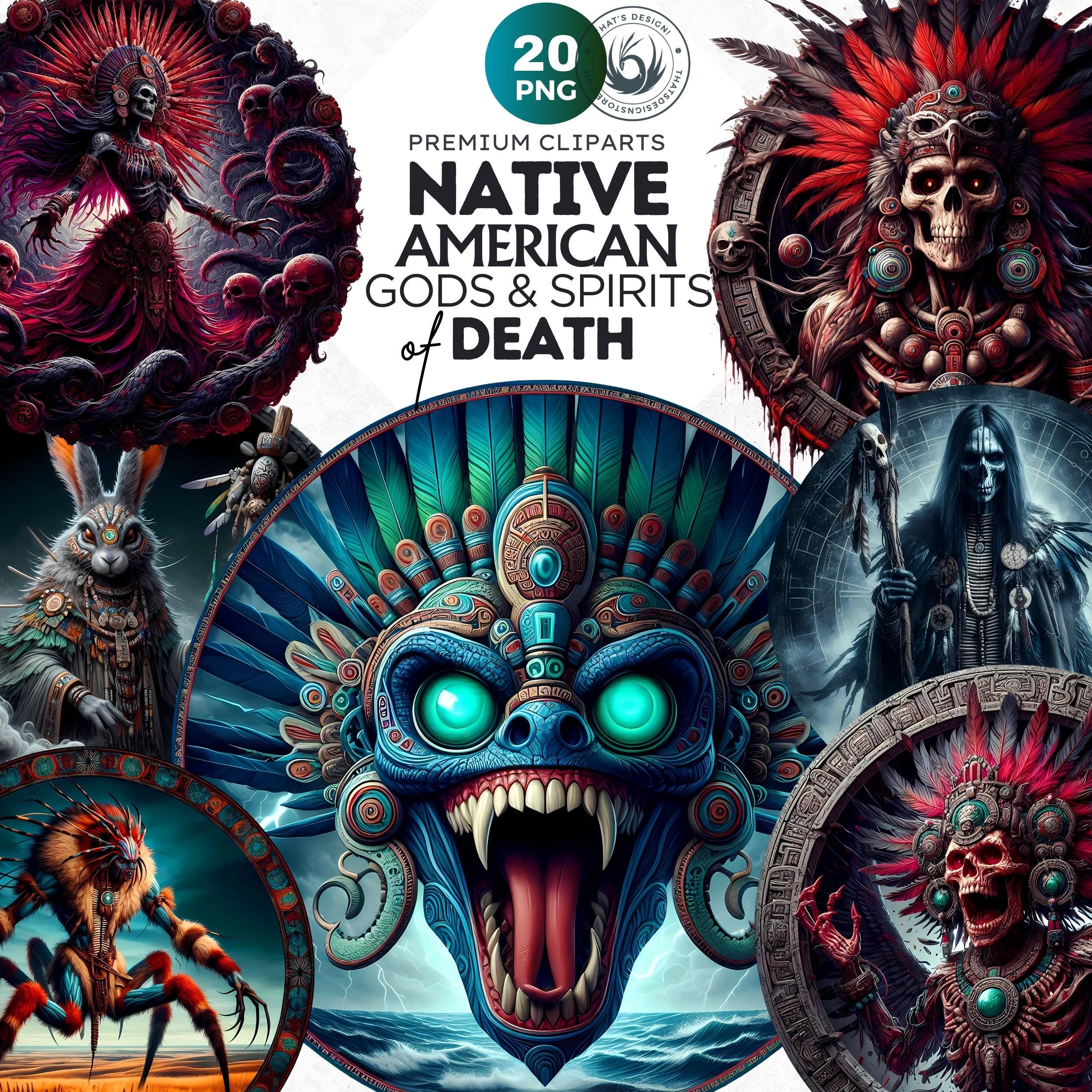 Native American Gods Clipart: Aztec, Hopi, Sioux, Cherokee (PNG