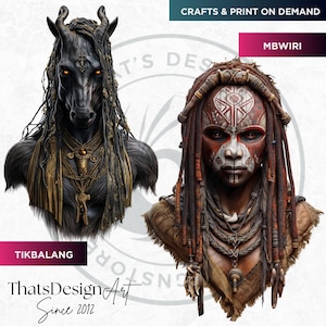 Creatures of Folklore Dark Fantasy Clipart PNG Set World Mythology Gothic Monsters for Horror & Junk Journal Kit Sublimation, Baba yaga