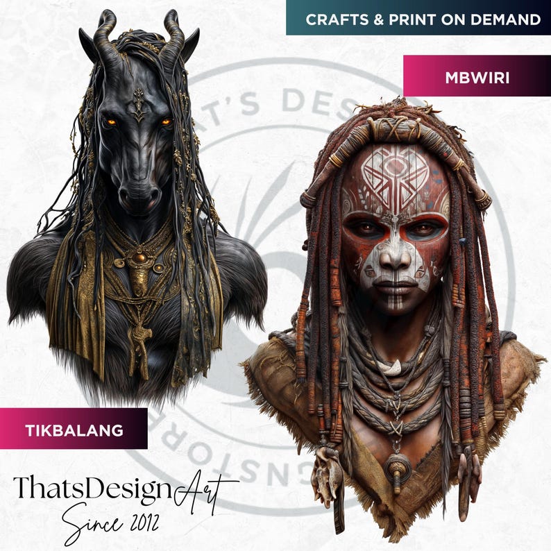 Creatures of Folklore Dark Fantasy Clipart PNG Set World Mythology Gothic Monsters for Horror & Junk Journal Kit Sublimation, Baba yaga