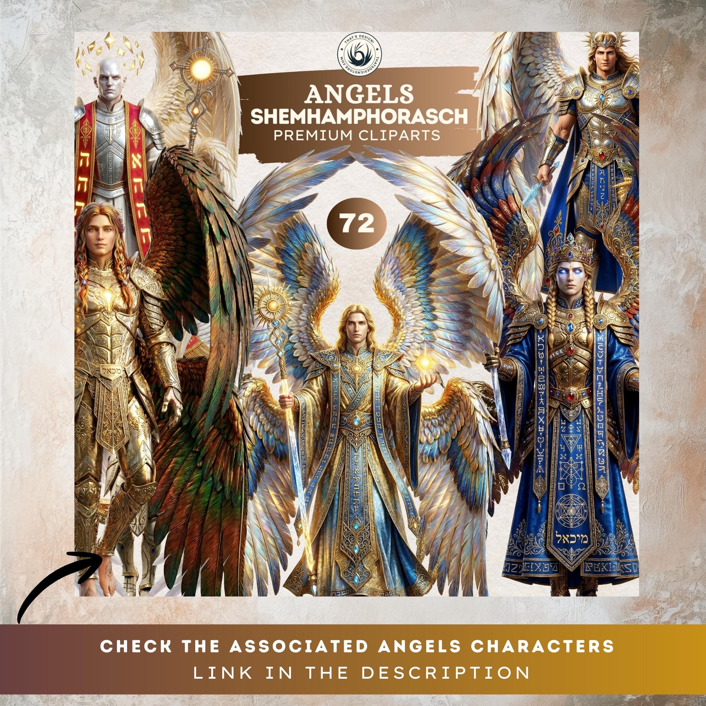フォトフレーム AlchemyAAPH5 CelestialAngelsPictureframe Shemhamphorasch Angels Backdrops, Kabbalah Celestial Art, Digital