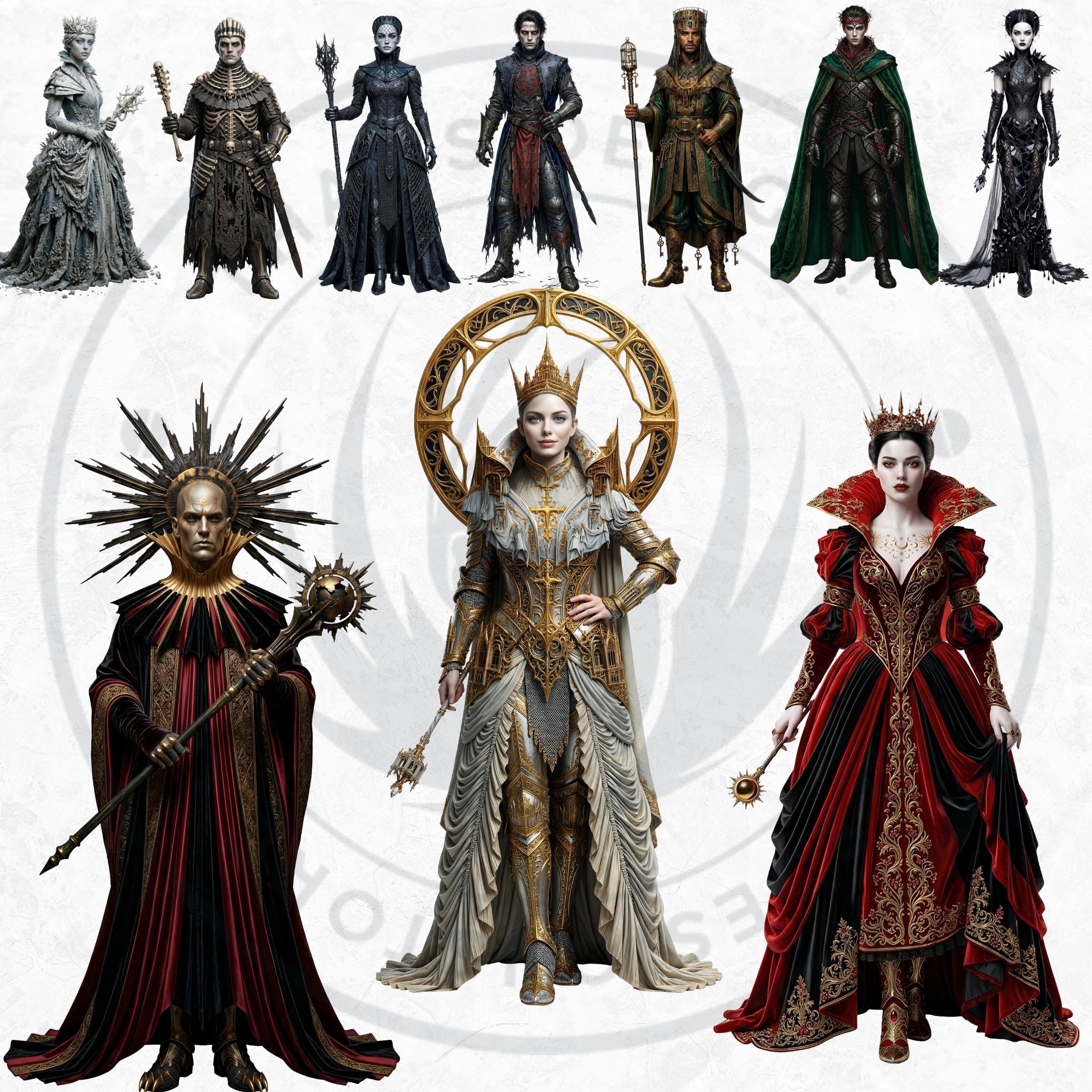 Dark Fantasy Rulers Clipart, Gothic Thrones PNG, RPG Journal ...